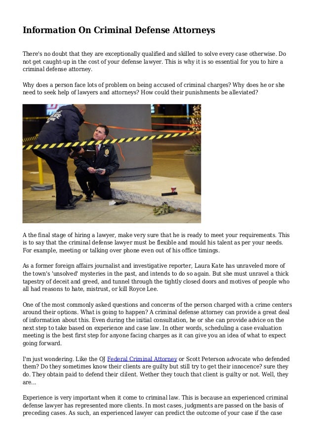 important information on criminal defense lawyer